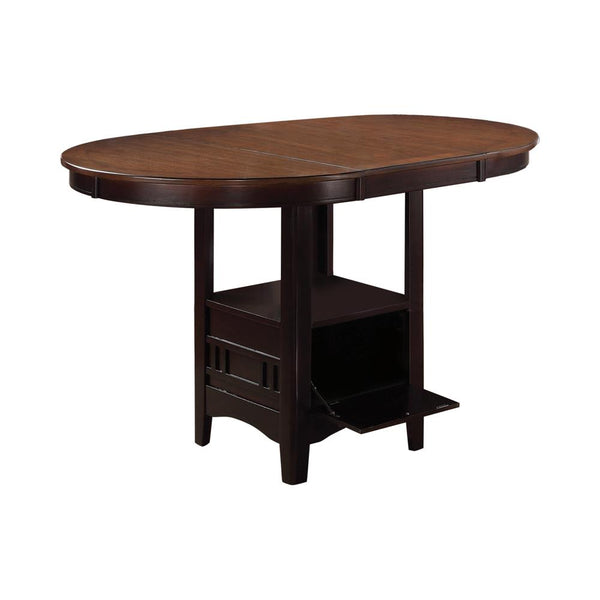 Lavon Light Chestnut and Espresso Oval Counter Height Table