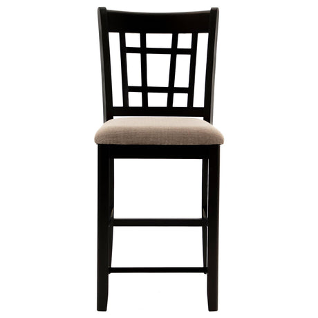 Lavon Tan and Espresso Lattice Back Counter Stools, Set of 2 from Coaster - Luna Furniture