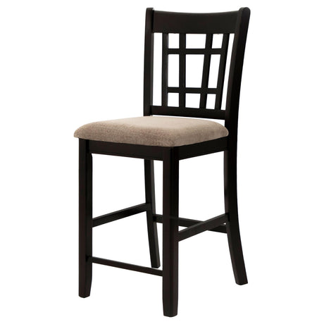 Lavon Tan and Espresso Lattice Back Counter Stools, Set of 2 from Coaster - Luna Furniture