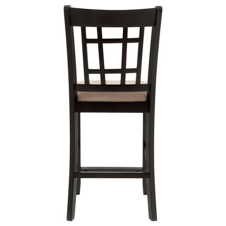 Lavon Tan and Espresso Lattice Back Counter Stools, Set of 2 from Coaster - Luna Furniture