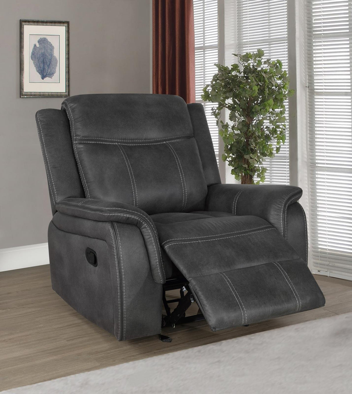 Lawrence Recliner Upholstered Tufted Back Glider from Coaster - Luna Furniture