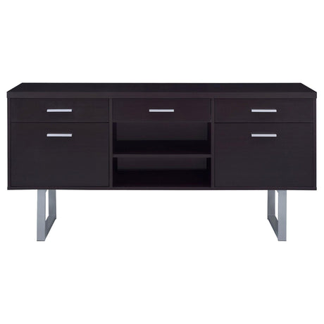 Lawtey Cappuccino 5-Drawer Credenza with Adjustable Shelf from Coaster - Luna Furniture