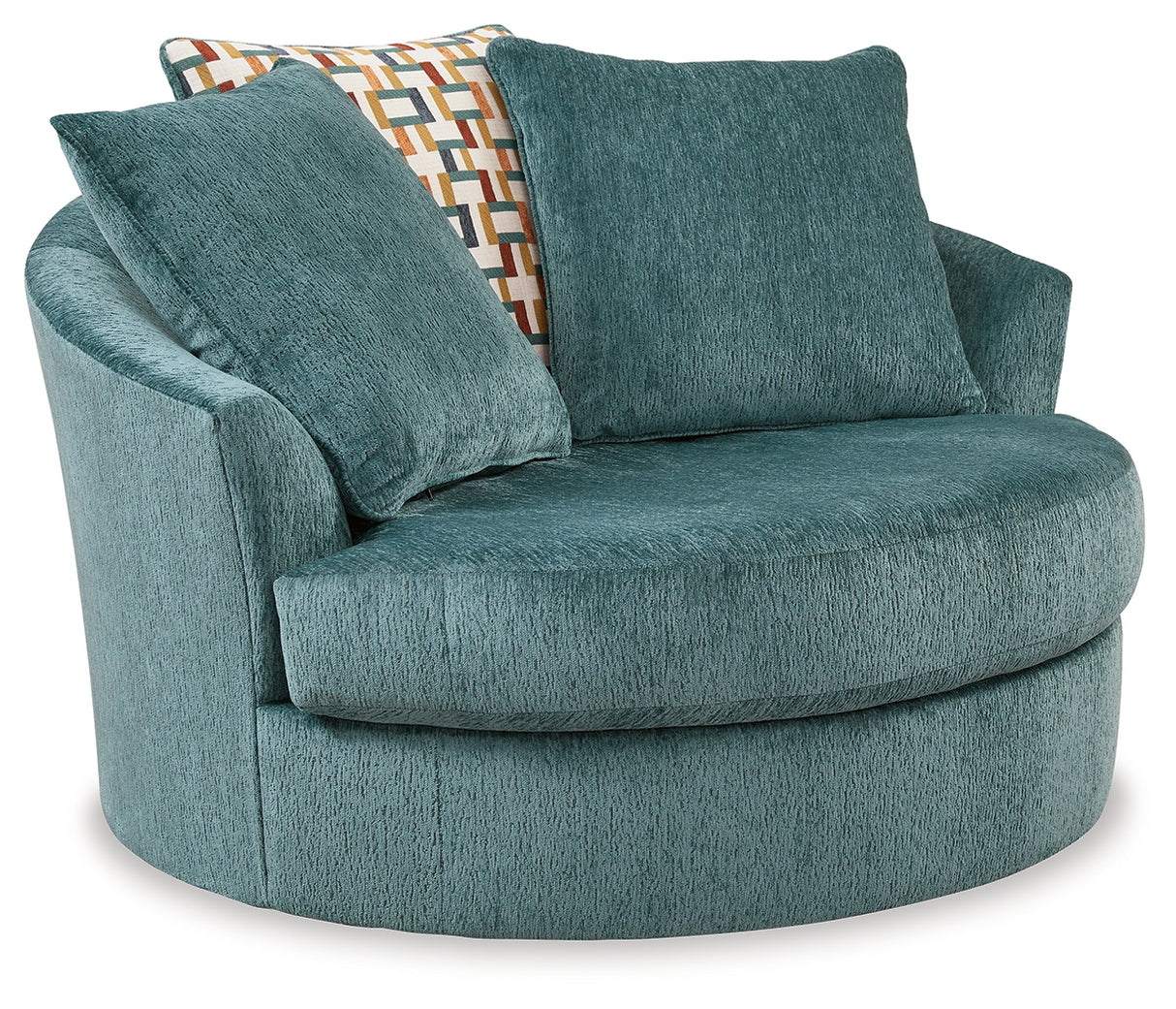 Laylabrook Teal Oversized Swivel Accent Chair from Ashley - Luna Furniture