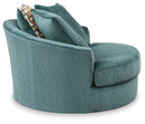 Laylabrook Teal Oversized Swivel Accent Chair from Ashley - Luna Furniture