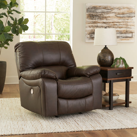 Leesworth Dark Brown Power Recliner from Ashley - Luna Furniture