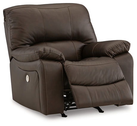Leesworth Dark Brown Power Recliner from Ashley - Luna Furniture