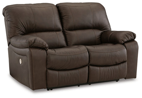 Leesworth Dark Brown Power Reclining Loveseat from Ashley - Luna Furniture