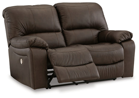 Leesworth Dark Brown Power Reclining Loveseat from Ashley - Luna Furniture
