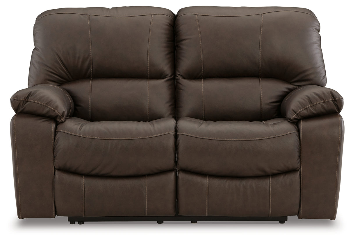 Leesworth Dark Brown Power Reclining Loveseat from Ashley - Luna Furniture