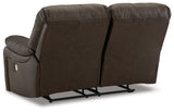 Leesworth Dark Brown Power Reclining Loveseat from Ashley - Luna Furniture