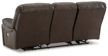 Leesworth Dark Brown Power Reclining Sofa from Ashley - Luna Furniture