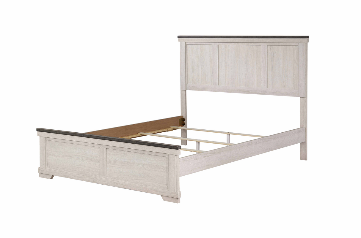 Leighton Cream/Brown Full Panel Bed from Crown Mark - Luna Furniture