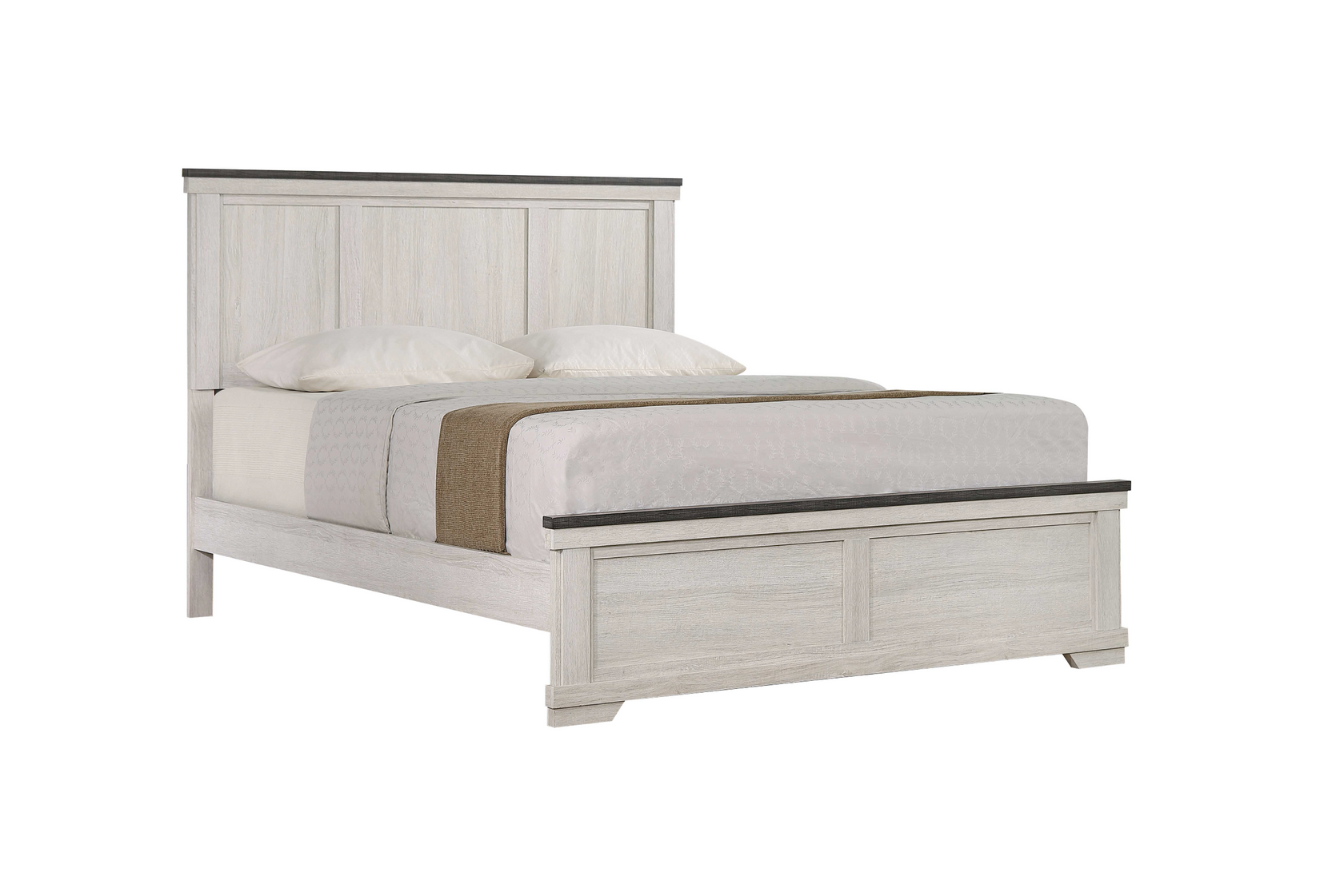 Leighton Cream/Brown Full Panel Bed from Crown Mark - Luna Furniture
