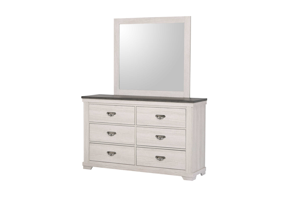 Crown Mark Leighton Cream/Brown Panel Bedroom Set