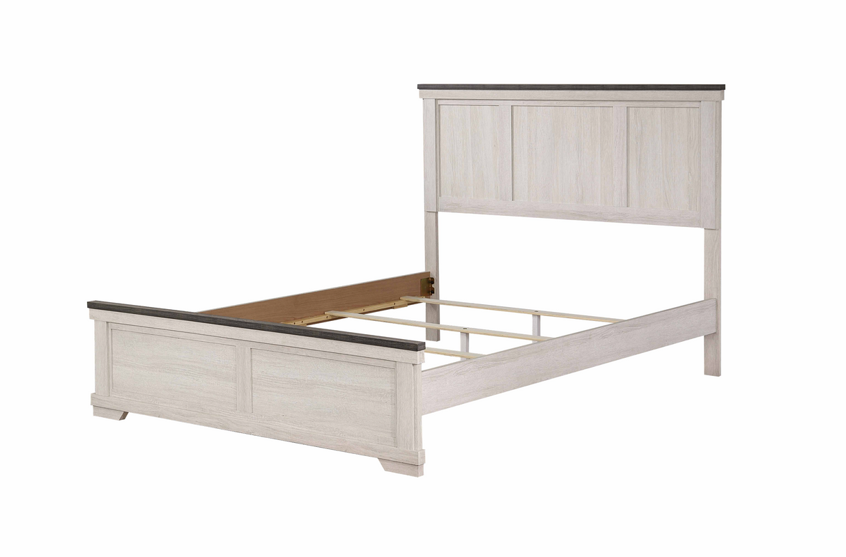 Leighton Cream/Brown Queen Panel Bed from Crown Mark - Luna Furniture