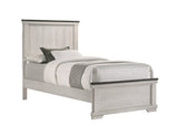 Leighton Cream/Brown Twin Panel Bed from Crown Mark - Luna Furniture