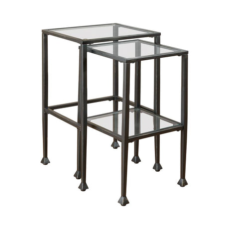 Leilani Black 2-Piece Glass Top Nesting Tables from Coaster - Luna Furniture