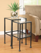 Leilani Black 2-Piece Glass Top Nesting Tables from Coaster - Luna Furniture