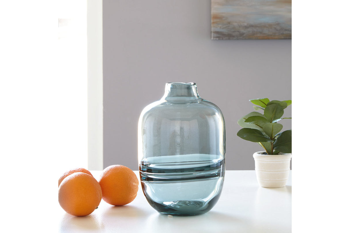 Lemmitt Teal Vase from Ashley - Luna Furniture