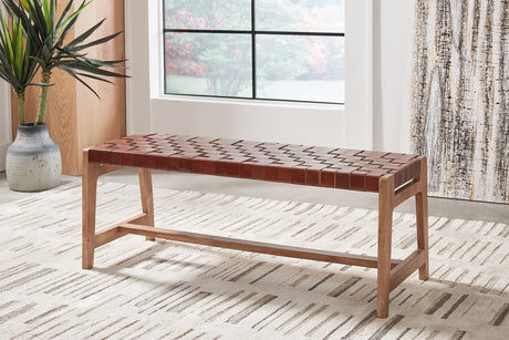 Lemmund Natural/Brown Accent Bench from Ashley - Luna Furniture
