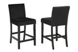 Lennon Black/White Velvet 5-Piece Counter Height Dining Set from Crown Mark - Luna Furniture