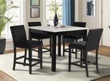 Lennon Black/White Velvet 5-Piece Counter Height Dining Set from Crown Mark - Luna Furniture