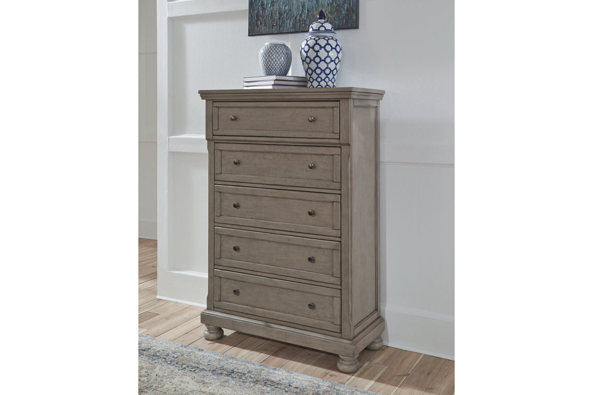 Lettner Light Gray Chest of Drawers from Ashley - Luna Furniture