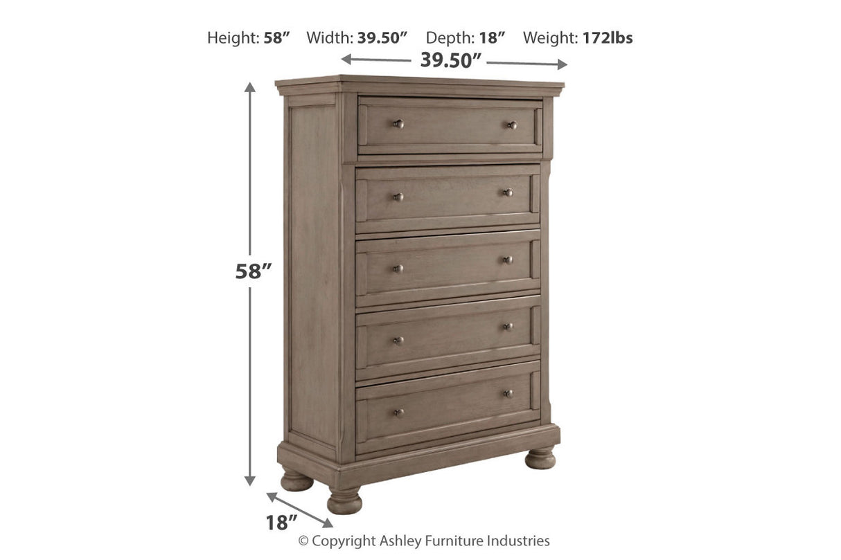 Lettner Light Gray Chest of Drawers from Ashley - Luna Furniture