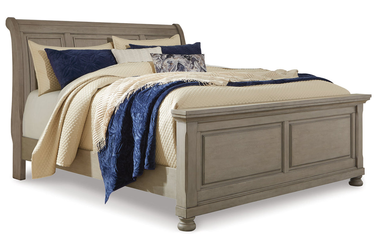 Lettner Light Gray King Sleigh Bed from Ashley Furniture - Luna Furniture