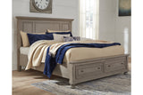 Lettner Light Gray King Storage Platform Bed from Ashley - Luna Furniture