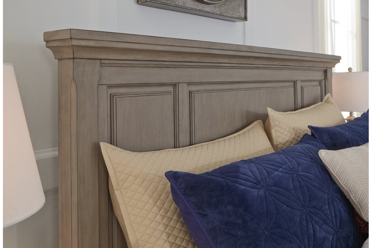 Lettner Light Gray Queen Sleigh Storage Platform Bed from Ashley Furniture - Luna Furniture