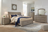 Lettner Light Gray Sleigh Storage Platform Bedroom Set from Ashley - Luna Furniture
