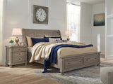 Lettner Light Gray Sleigh Storage Platform Bedroom Set from Ashley - Luna Furniture