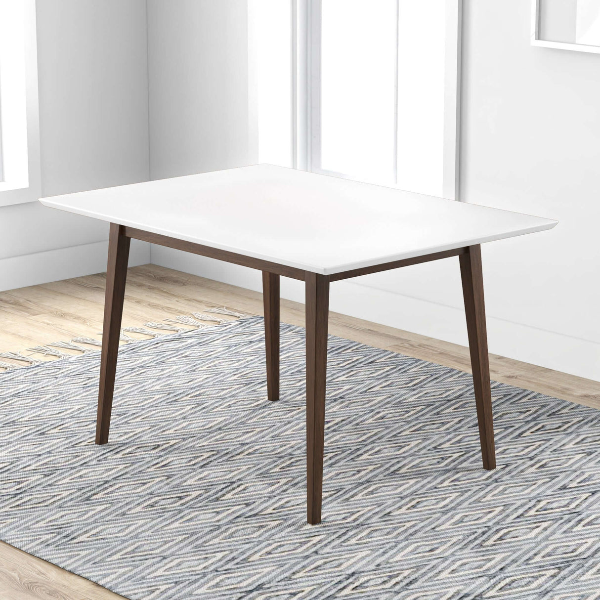 Levi Modern Style Solid Wood Rectangular Dining Kitchen Table Walnut / 63" from Ashcroft Furniture - Luna Furniture