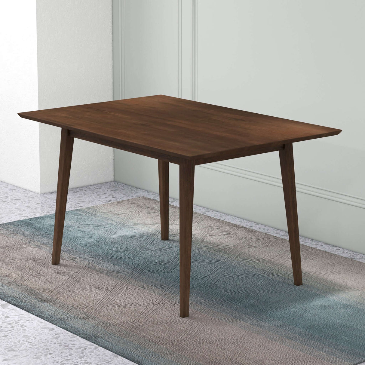 Levi Modern Style Solid Wood Rectangular Dining Kitchen Table Walnut / 63" from Ashcroft Furniture - Luna Furniture