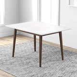 Levi Modern Style Solid Wood Rectangular Dining Kitchen Table White / 47" from Midinmod - Luna Furniture