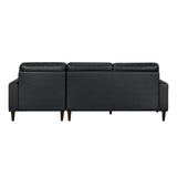 Lewes Black Leather 2-Piece Sectional with Right Chaise from Homelegance - Luna Furniture