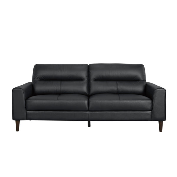 Lewes Black Leather Sofa