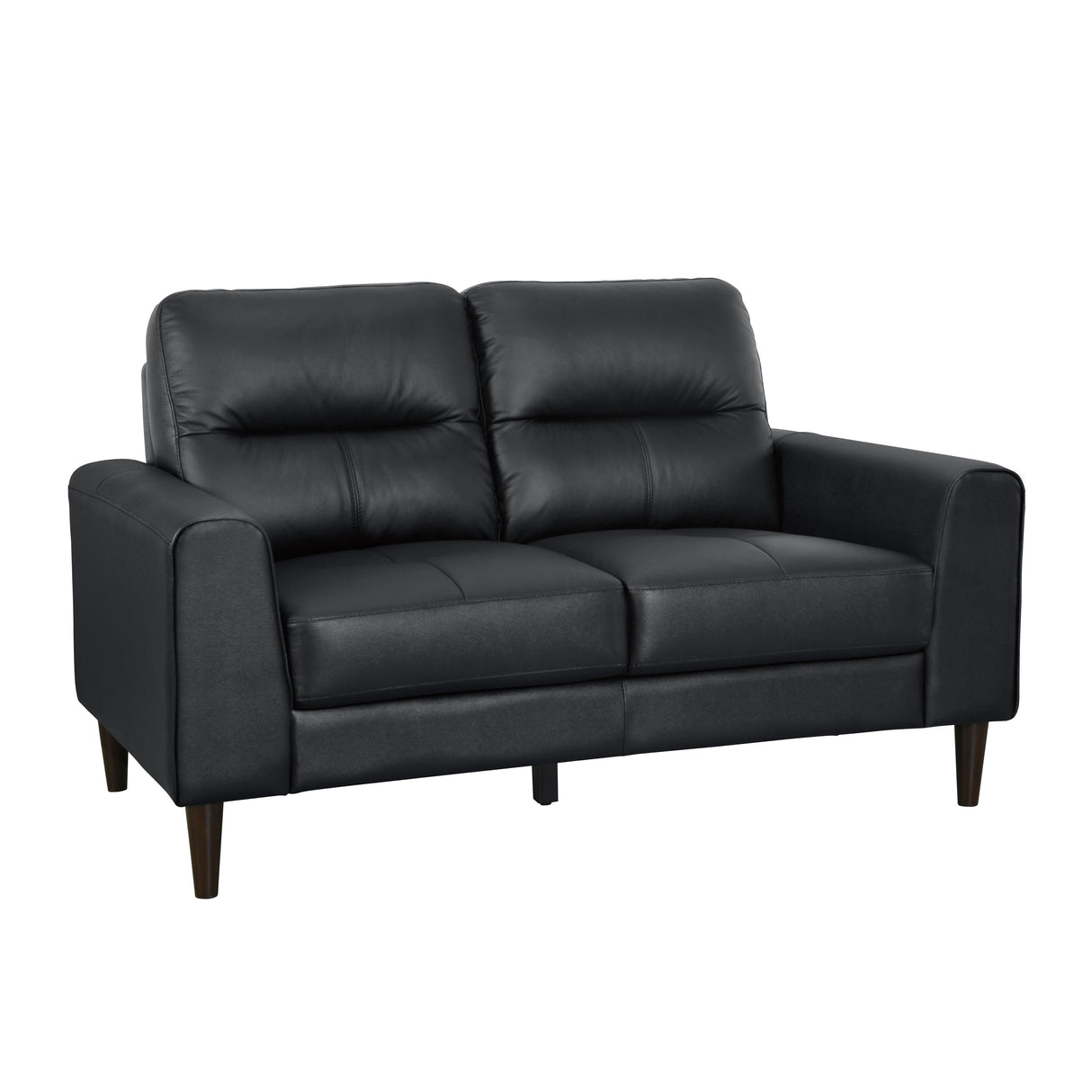 Lewes Black Leather Loveseat from Homelegance - Luna Furniture