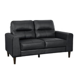 Lewes Black Leather Loveseat from Homelegance - Luna Furniture
