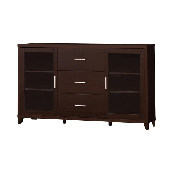 Lewes Cappuccino 2-Door TV Stand with Adjustable Shelves
