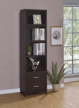 Lewes Cappuccino 2-Drawer Media Tower from Coaster - Luna Furniture