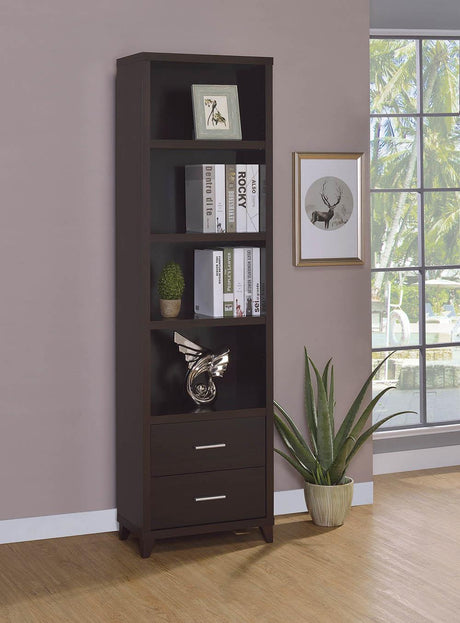 Lewes Cappuccino 2-Drawer Media Tower from Coaster - Luna Furniture