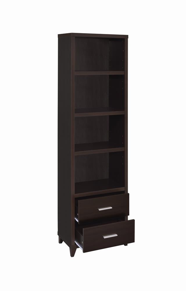 Lewes Cappuccino 2-Drawer Media Tower from Coaster - Luna Furniture