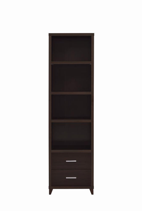 Lewes Cappuccino 2-Drawer Media Tower from Coaster - Luna Furniture