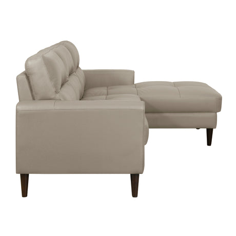 Lewes Latte Leather 2-Piece Sectional with Right Chaise from Homelegance - Luna Furniture