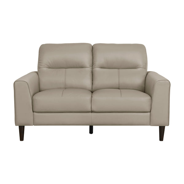 Lewes Latte Leather Loveseat