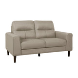 Lewes Latte Leather Loveseat from Homelegance - Luna Furniture