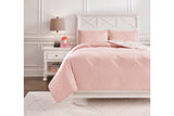 Lexann Pink/White/Gray Full Comforter Set from Ashley - Luna Furniture
