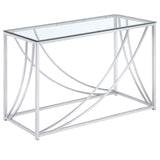 Lille Chrome Glass Top Rectangular Sofa Table Accents from Coaster - Luna Furniture
